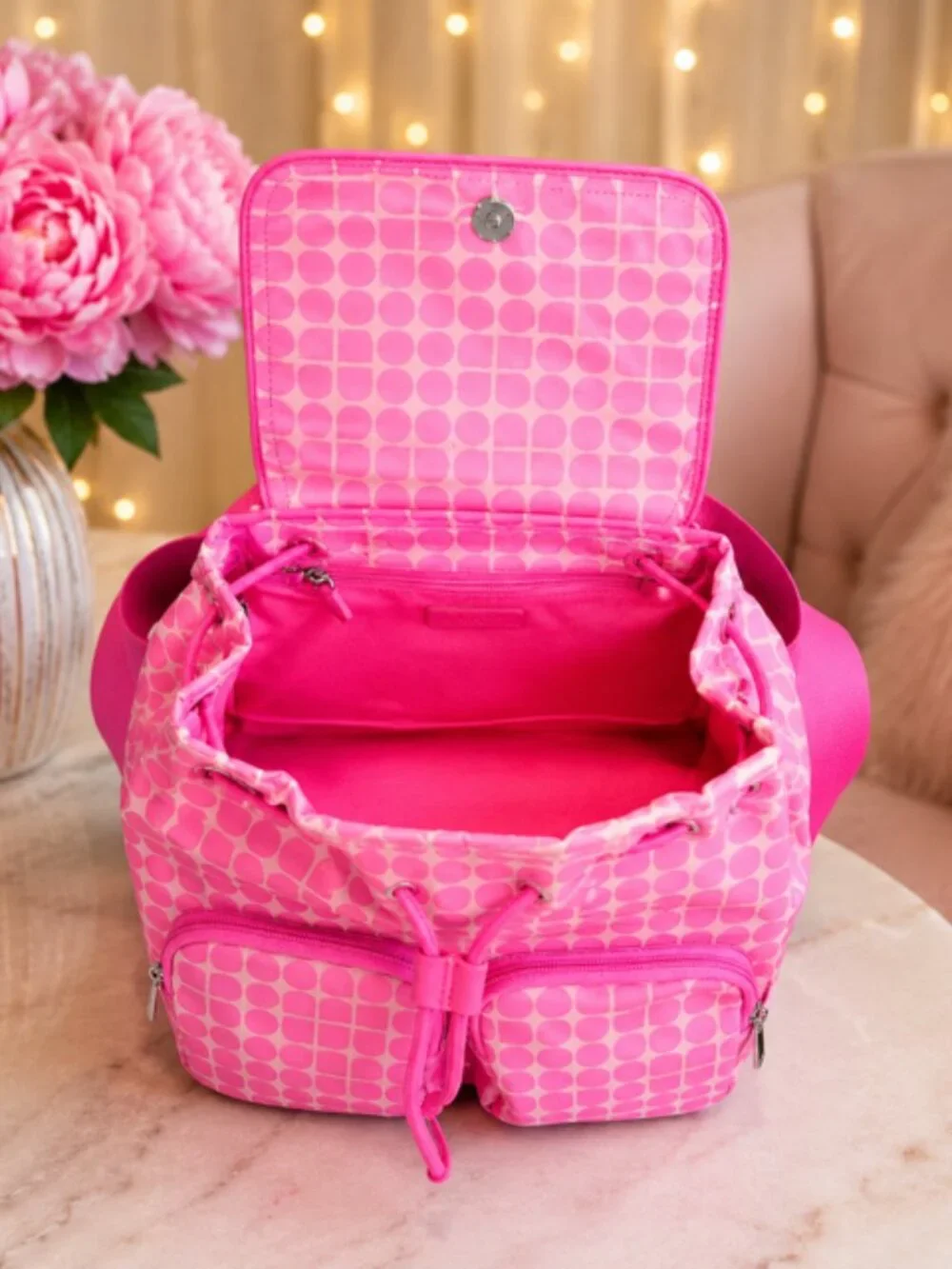 Kate Spade Pink & Red Polka Dot Backpack